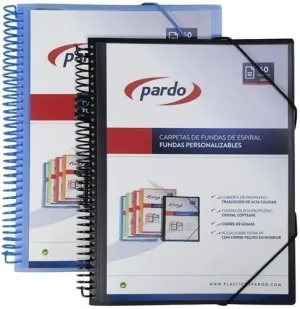 CARPETA FUNDAS (TARIFARIO) PARDO STUDIO STYLE ESPIRAL PP Fº 60 F. NEGRO