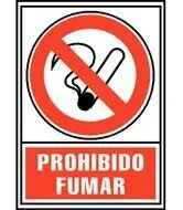 SEÑAL INFORMATIVA  PROHIBIDO FUMAR  ROJO