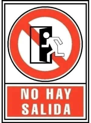 SEÑAL INFORMATIVA  NO HAY SALIDA  ROJO