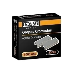 GRAPAS OFFICE GRUESOS 23/20 GALVANIZADAS CAJA DE 1000