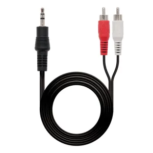 NANOCABLE CABLE AUDIO ESTEREO JACK 3.5MM MACHO A 2X RCA MACHO 5M - COLOR NEGRO
