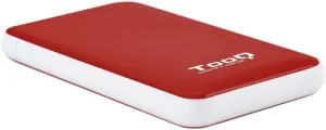 TOOQ CARCASA EXTERNA HDD/SDD 2.5 HASTA 9.5MM SATA USB 3.0/3.1 GEN 1 - SIN TORNILLOS - COLOR ROJO/BLANCO