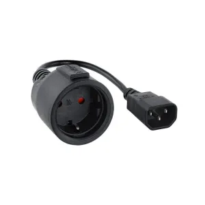 NANOCABLE CABLE ADAPTADOR PARA SAIS C14 MACHO A CEE7 HEMBRA 16A 0.25M - COLOR NEGRO