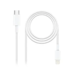 NANOCABLE CABLE USB-C MACHO A LIGHTNING MACHO 1M - COLOR BLANCO