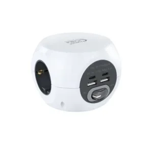 NANOCABLE BASE DE 3 ENCHUFES TIPO F + 2X USB-A Y 2X USB-C CON INTERRUPTOR - CABLE DE 1.40M