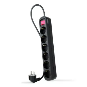 NANOCABLE REGLETA DE PROTECCION CON 6 SHUCKOS - CABLE DE 1.40M - INTERRUPTOR ON/OFF - COLOR NEGRO