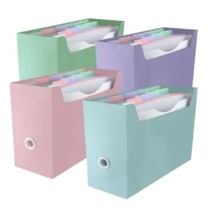 ORGANIZADOR DE CARPETAS DE SOBREMESA OFFICE BOX FREE BLUSH A4+ 10 CARPETAS SURTIDO 4 COLORES