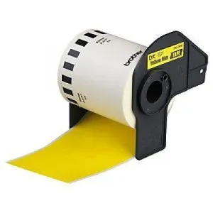 BROTHER DK22606 - ETIQUETAS GENERICAS DE TAMAñO PERSONALIZADO - ANCHO 62MM X 15,24 METROS - TEXTO NEGRO SOBRE FONDO AMARILLO