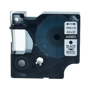 DYMO D1 45803 CINTA DE ETIQUETAS GENERICA PARA ROTULADORA - TEXTO NEGRO SOBRE FONDO BLANCO - ANCHO 19MM X 7 METROS - REEMPLAZA S0720830
