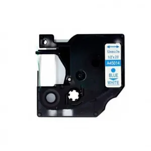 DYMO D1 45014 CINTA DE ETIQUETAS GENERICA PARA ROTULADORA - TEXTO AZUL SOBRE FONDO BLANCO - ANCHO 12MM X 7 METROS - REEMPLAZA S0720540
