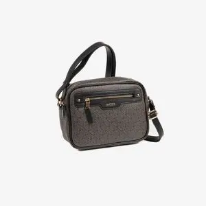 BOLSO BANDOLERA CON BOLSILLO DELANTERIO NEGRO SERI