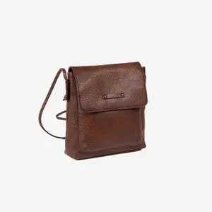 MINI BOLSO BANDOLERA, COLOR MARRON. 22X22X6,5 CM