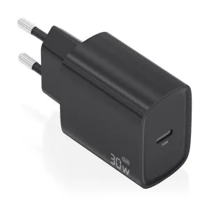 AISENS CARGADOR GAN 30W - USB-C PD3.0 - TECNOLOGIA AI PARA DETECTAR PROTOCOLO Y VELOCIDAD DE CARGA - COLOR NEGRO