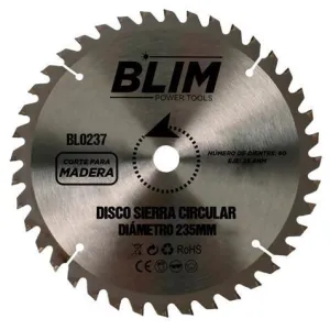 BLIM DISCO CORTE DE MADERA PARA SIERRA 235MM - 60 DIENTES CON RECUBRIMIENTO EN CARBURO DE TUNGSTENO