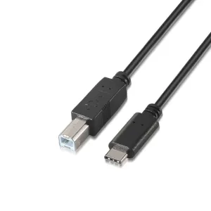 AISENS CABLE USB 2.0 IMPRESORA 3A - TIPO USB-C/M-B MACHO - 2.0M - COLOR NEGRO