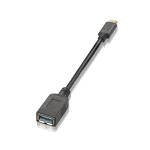 AISENS CABLE USB 3.1 GEN1 5GBPS 3A - TIPO USB-C/M-A HEMBRA - 15CM - COLOR NEGRO