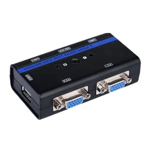 AISENS CONMUTADOR KVM VGA USB 1U-2PC+CABLE - COLOR NEGRO