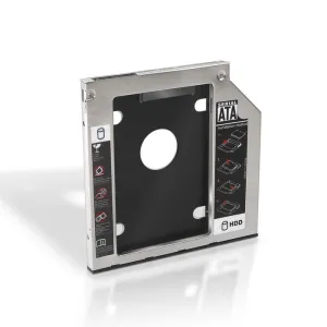AISENS ADAPTADOR DISCO DURO DE 7.0 MM PARA UNIDAD OPTICA PORTATIL DE 9.5 MM - INSTALAR UN SEGUNDO DISCO DURO 2.5 O SSD EN UN PORTATIL - COLOR PLATA