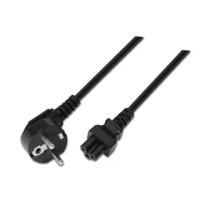 AISENS CABLE ALIMENTACION TREBOL - CEE7 ACODADO/M-C5/H - 1.5M - 100% COBRE PURO AWG18 - COLOR NEGRO