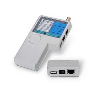 AISENS TESTEADOR PARA CABLE RJ11/RJ12/RJ45 - USB - COAXIAL - COLOR GRIS