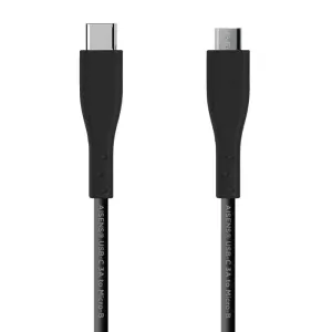AISENS CABLE USB 2.0 3A - TIPO USB-C/M-MICRO B/M - 2.0M - COLOR NEGRO