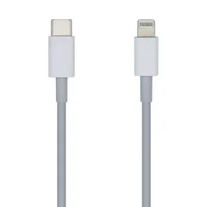 AISENS CABLE LIGHTNING A USB-C USB 2.0 - LIGHTNING/M-USB-C/M - 1.0M - COLOR BLANCO