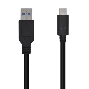 AISENS CABLE USB 3.1 GEN2 10GBPS 3A - TIPO USB-C/M-A MACHO - 1.5M - COLOR NEGRO