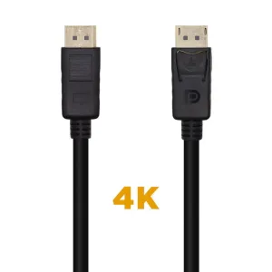 AISENS CABLE DISPLAYPORT V1.2 4K@60HZ - DP/M-DP/M - 1.0M - COLOR NEGRO