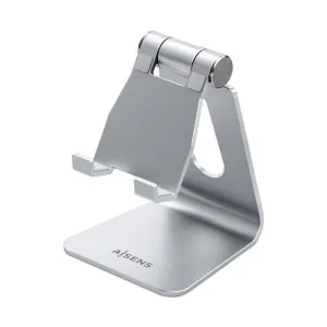 AISENS SOPORTE DE SOBREMESA TAMAÃ±O M AJUSTABLE (1 PIVOTE) PARA MOVIL / TABLET - COLOR PLATA
