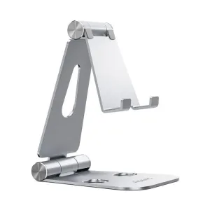 AISENS SOPORTE DE SOBREMESA TAMAÃ±O XL AJUSTABLE (2 PIVOTES) PARA MOVIL / TABLET - COLOR PLATA