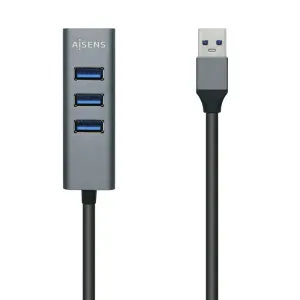 AISENS HUB USB 3.0 ALUMINIO - TIPO A MACHO A 4XTIPO A HEMBRA - 10CM