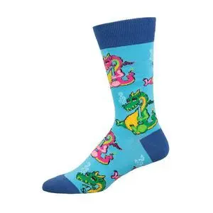 CALCETINES DE ALGODON MEDIA CAÑA DRAGON AZUL 40-46