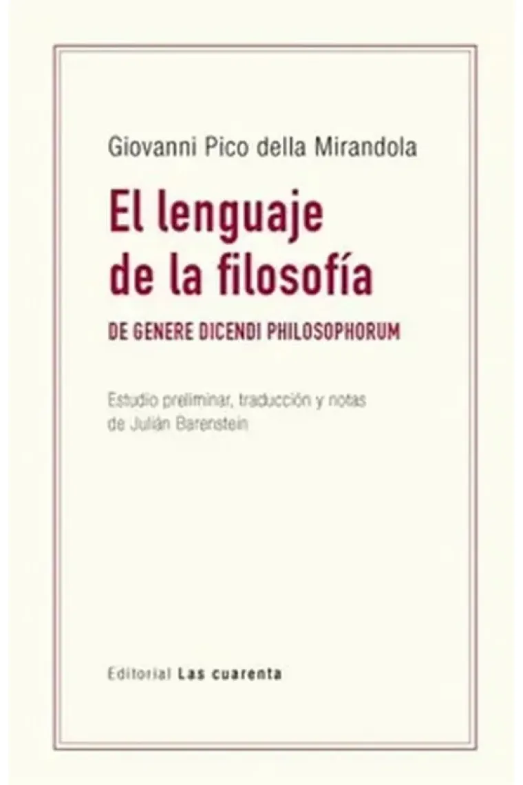 El lenguaje de la filosofía ("De genere dicendi philosophorum")