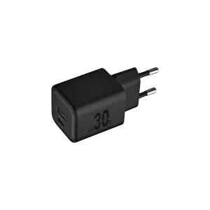BLACKBYTE BY PEDRO BUERBAUM CARGADOR GAN DOBLE - 1XUSB-C PD 30W - 1XUSB-A 18W - CARGA RAPIDA PPS - COLOR NEGRO