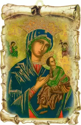 TABLA PERGAMINO VIRGEN PERPETUO SOCORRO
