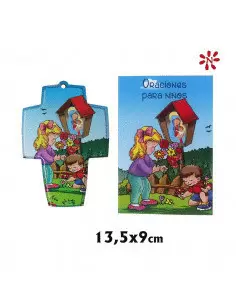 KIT LIBRITO ORACIONES INFANTILES CON CRUZ SERIGRAFIADA