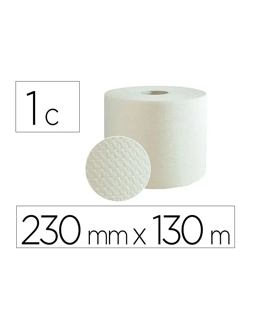 Papel Secamanos Bunzl Greensource Air Laid 1 Capa Celulosa Blanca 230 Mm X 130 Mt Paquete De 2 Rollos