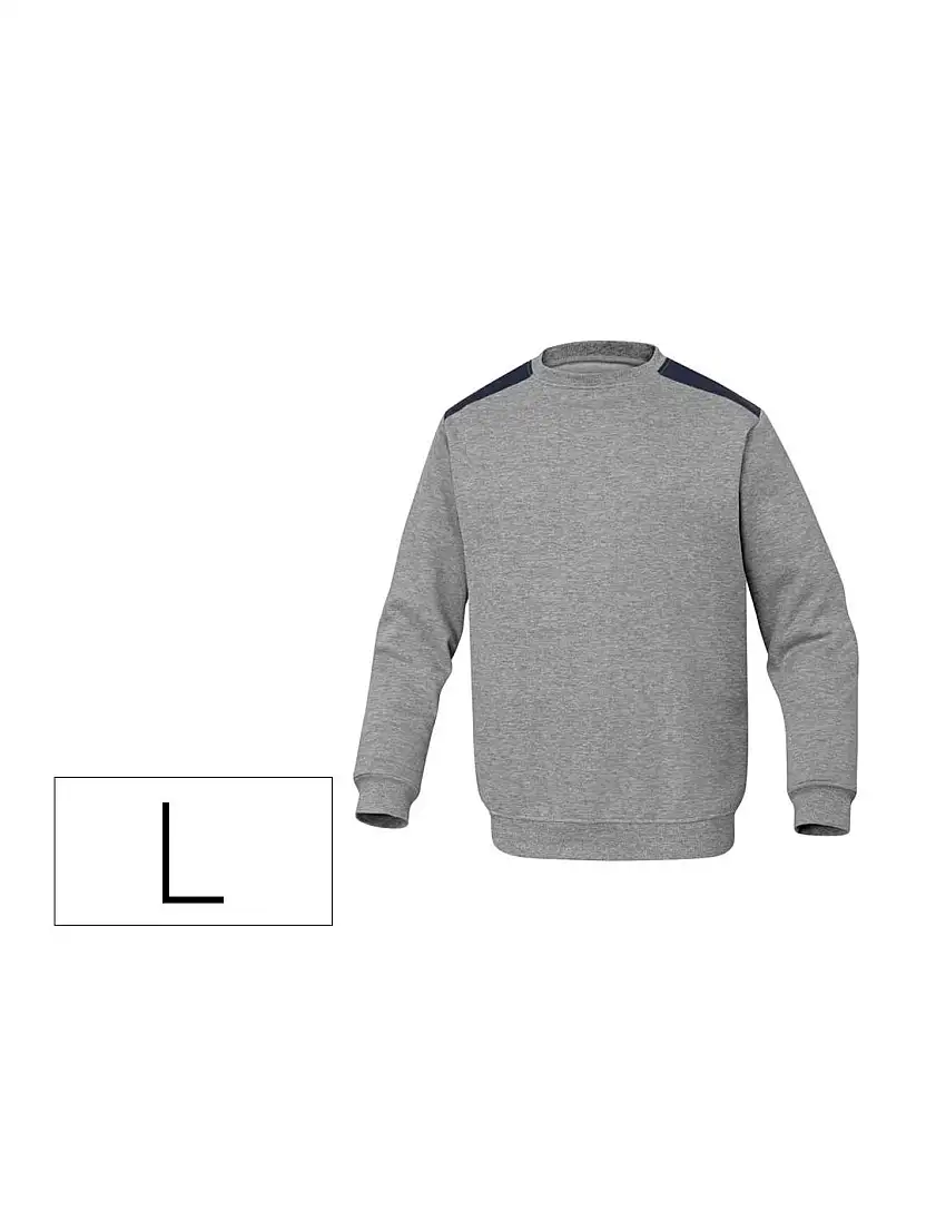 Sudadera Deltaplus Sweat Olino Con Refuerzo En Espalda Y Codos Gris Talla L