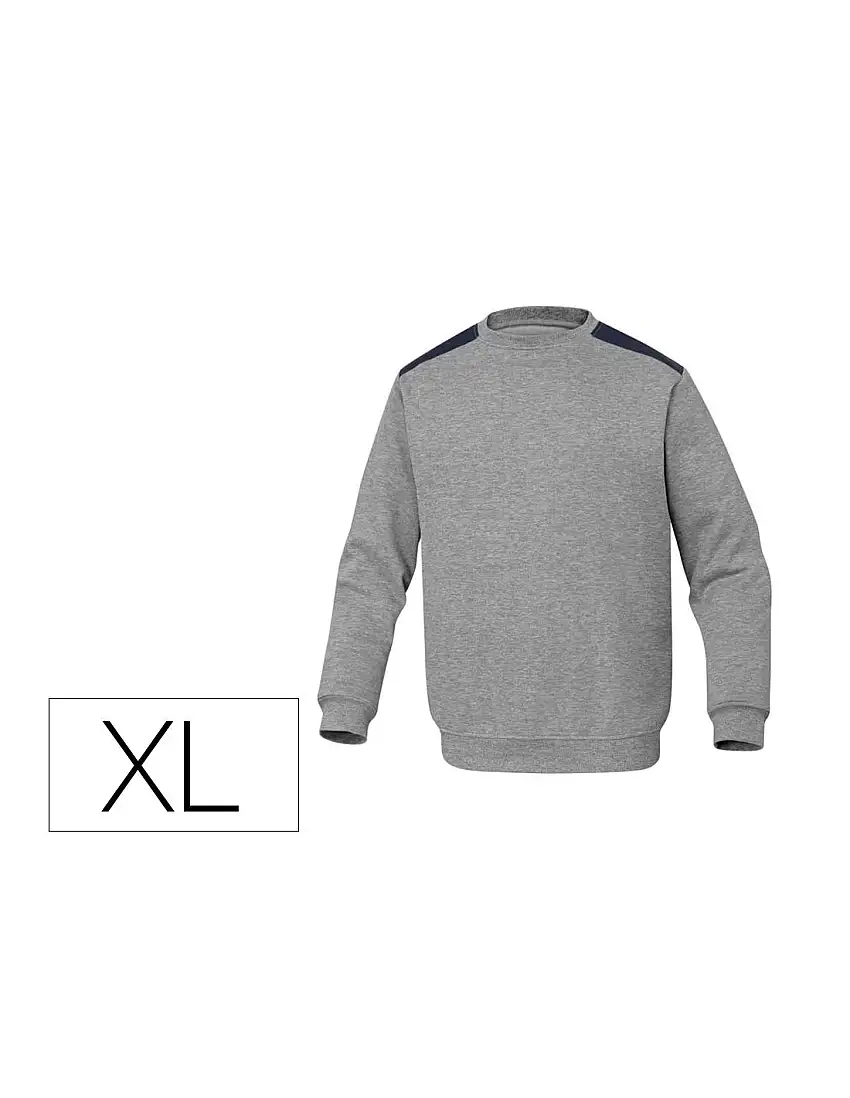 Sudadera Deltaplus Sweat Olino Con Refuerzo En Espalda Y Codos Gris Talla Xl